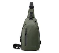 FANDARE Zaino Monospalla Borsello uomo Borsa Monospalla Borsa a tracolla Borsello Uomo Tracolla Marsupio Uomo Tracolla con foro per auricolari & USB Borsa a spalla Borsa Army Green