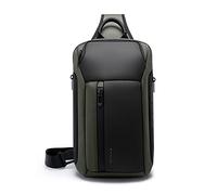 FANDARE Zaino Monospalla Borsello Uomo Tracolla Business Borsa a Spalla per Scuola Outdoor Trekking Ciclismo Viaggio Moto Multitasche Piccolo Zainetto Impermeabile Poliestere Verde