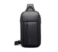 FANDARE Zaino Monospalla Borsello Uomo Tracolla Business Borsa a Spalla per Scuola Outdoor Trekking Ciclismo Viaggio Moto Multitasche Piccolo Zainetto Impermeabile Poliestere Nero