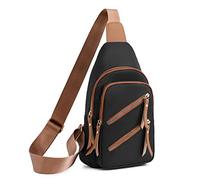 FANDARE Zaino Monospalla da Donna Borsa a tracolla per Donna Borse a spalla da palestra Elegante Ragazza Borsa a Spalla Telefono Pochette Borsello Phone Crossbody Bag Borsa Viaggio Nylon Nero