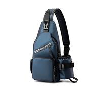 FANDARE Zaino Monospalla da Uomo Borsa a Spalla con Portaborraccia Sling Crossbody Bag Borsa Tracolla Piccolo Zainetto Borsello a Spalla Borse a Zainetto per lavoro Ciclismo Viaggio Sports Blu