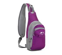 FANDARE Zaino Monospalla da Uomo Borsa a Spalla da Palestra Borsa Tracolla Borsello a Spalla per Sportivo Trekking Ciclismo Viaggio Viola