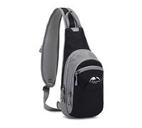FANDARE Zaino Monospalla da Uomo Borse a spalla da palestra Zaini da hiking Donna Borsa a Spalla da palestra Borsa Tracolla Borsello a Spalla per Sportivo Trekking Ciclismo Viaggio Nero