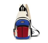 FANDARE Zaino Monospalla da Uomo Donna Zaini Borsa a Spalla da palestra Borsa Tracolla Borsello a Spalla Borse a Zainetto per Sportivo Trekking Ciclismo Viaggio Sling Crossbody Bag Bianco blu