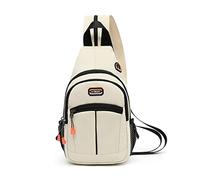 FANDARE Zaino Monospalla da Uomo Donna Zaini Borsa a Spalla da palestra Borsa Tracolla Borsello a Spalla Borse a Zainetto per Sportivo Trekking Ciclismo Viaggio Sling Crossbody Bag Bianco grigio