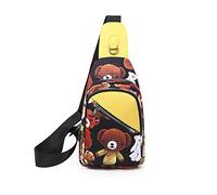 FANDARE Zaino Monospalla Donna Moda Borse a Spalla Ragazze Sling Bag Borsa a Tracolla Sport All'aperto Trekking Spalla Zaini Durevole Panno Oxford Piccolo Orso