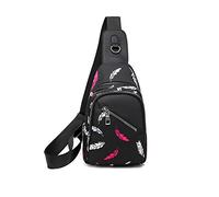 FANDARE Zaino monospalla donna Sling Bag sport trekking in panno Oxford durevole Piuma A