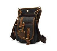 FANDARE Zaino Monospalla Drop Leg Uomo Zaino Donna Coscia Marsupio Zaino Spalla Borsa a Tracolla Tela Sling Bag Borsa Sportiva per Moto Escursionismo Ciclismo Scuola Università Trekking Viaggio Nero