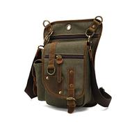 FANDARE Zaino Monospalla Drop Leg Uomo Zaino Donna Coscia Marsupio Zaino Spalla Borsa a Tracolla Tela Sling Bag Borsa Sportiva per Moto Escursionismo Ciclismo Scuola Università Trekking Viaggio verde