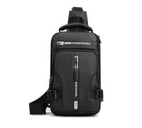 FANDARE Zaino Monospalla per Uomo Borsa Monospalla con USB Borsa a Tracolla Sportivo Borsello Borsa a Spalla Sacchetto di Messenger Zainetto per lavoro Ciclismo Viaggio Sling Bag Nero