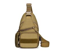 FANDARE Zaino Monospalla Tattico Militare,Unisexe Borsa a Tracolla, Uomo Militare Borsa Sportiva Molle Pouch Tattico, Stile Militare per Trekking/Ciclismo/Libri/Viaggio/Sports/Alpinismo Marrone