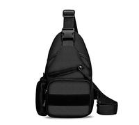 FANDARE Zaino Monospalla Tattico Militare,Unisexe Borsa a Tracolla, Uomo Militare Borsa Sportiva Molle Pouch Tattico, Stile Militare per Trekking/Ciclismo/Libri/Viaggio/Sports/Alpinismo Nero