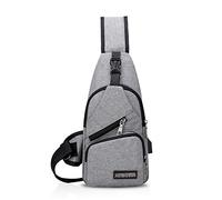 FANDARE Zaino Monospalla Unisexe Borsa a Tracolla Uomo Donna Borsa Sportiva Sling Bag, per Trekking/Ciclismo/Libri/Viaggio/Sports/Alpinismo Grigio