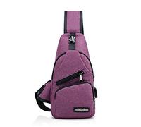 FANDARE Zaino Monospalla Unisexe Borsa a Tracolla Uomo Donna Borsa Sportiva Sling Bag, per Trekking/Ciclismo/Libri/Viaggio/Sports/Alpinismo Viola