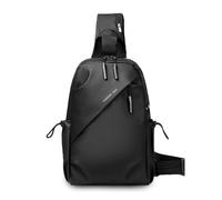 FANDARE Zaino Monospalla Uomo Borsa a tracolla Con foro per auricolari viaggio PU Pelle Borsello a spalla Marsupio urbano Moderno Borsa Grande Capacità Borse Viaggio Crossbody Sling Bag Nero