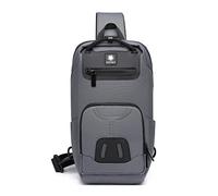 FANDARE Zaino Monospalla Uomo Borse piccole a tracolla con USB Business Borsa a Spalla Impermeabile per Scuola Outdoor Ciclismo Viaggio Hiking Multitasche Piccolo Zaino Grigio scuro