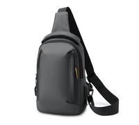 FANDARE Zaino Monospalla Uomo Borsello a tracolla pratico Marsupio urbano moderno con USB Borsa organizzata Portaoggetti essenziali Borse crossbody Zaino asimmetrico Viaggio sportiva Sling Bag Grigio