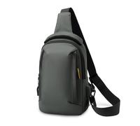 FANDARE Zaino Monospalla Uomo Borsello a tracolla pratico Marsupio urbano moderno con USB Borsa organizzata Portaoggetti essenziali Borse crossbody Zaino asimmetrico Viaggio sportiva Sling Bag Verde