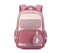 FANDARE Zaino per bambini con portamonete Ragazzi Ragazze scolastico Leggero Cartella Zainetto riflettente Borsa Adolescenti per la scuola elementare School Daypacks Borsa a spalla Rosa
