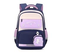 FANDARE Zaino per bambini con portamonete Ragazzi Ragazze scolastico Leggero Cartella Zainetto riflettente Borsa Adolescenti per la scuola elementare School Daypacks Borsa a spalla Viola blu