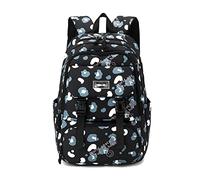 FANDARE Zaino per Bambini e Ragazzi Materiale Impermeabile Design con Grafiche da Viaggio Scuola e Tempo Libero Sistema di Aggancio per Valigia Nero