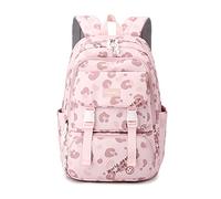FANDARE Zaino per Bambini e Ragazzi Materiale Impermeabile Design con Grafiche da Viaggio Scuola e Tempo Libero Sistema di Aggancio per Valigia Rosa