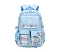 FANDARE Zaino per bambini per la scuola Luminoso Zainetti Cartelle Zaino Scuola Elementare Zaino Casual Ragazze Ragazzi Zainetto per Studenti Viaggiare con ciondolo in peluche & Badge carino Blu