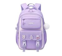 FANDARE Zaino per bambini Zainetto Scuola per Ragazze Zaini Casual Zaini scuola con distintivo carino Borse da scuola Zaino Casual Borse Zainetto per Ragazzi Studenti Primarie Zainetto Viola