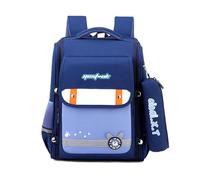 FANDARE Zaino Scolare 27L per Bambini 4-12 Anni, Zaino con Portapenne, Bandee Riflettenti per Sicurezza Notturna, Zainetto Grande per Scuola Primaria Unisex Blu con azzurro