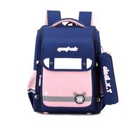 FANDARE Zaino Scolare 27L per Bambini 4-12 Anni, Zaino con Portapenne, Bandee Riflettenti per Sicurezza Notturna, Zainetto Grande per Scuola Primaria Unisex Blu con rosa