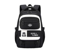 FANDARE Zaino scolastico Leggero per ragazzi e ragazze Cartelle spallacci regolabili, con scomparto per laptop, adatto per scuola elementare, media, superiore, università Zaini casual Nero