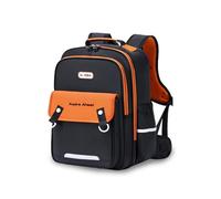 FANDARE Zaino Scuola Elementare Impermeabile Tessuto Oxford con Schienale Ergonomico per una Distribuzione del Carico Ottimale Strisce Riflettenti Leggero da Bambina e Bambino Nero