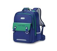 FANDARE Zaino Scuola Elementare Impermeabile Tessuto Oxford con Schienale Ergonomico per una Distribuzione del Carico Ottimale Strisce Riflettenti Leggero da Bambina e Bambino Blu