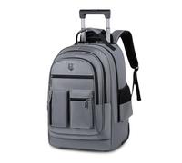 FANDARE Zaino Trolley per PC Portatile da 15.6 pollici Borsa per Laptop con Ruote Zainetto per computer portatile Zaini Borse da ufficio giorno Bagaglio a Mano Viaggio per Uomo Grigio