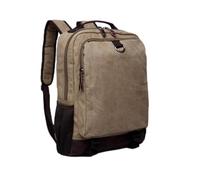 FANDARE Zaino Uomo Donna Canvas Spallacci Regolabili e Rinforzati Kaki | tessuto resistente e leggero, unisex per scuola università lavoro tempo libero, massimo comfort, design semplice
