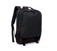 FANDARE Zaino Uomo Donna Canvas Spallacci Regolabili e Rinforzati Nero | tessuto resistente e leggero, unisex per scuola università lavoro tempo libero, massimo comfort, design semplice