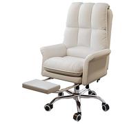 FANDIAO - Sedia ergonomica da ufficio con supporto lombare regolabile, sedia da gaming per adulti, sedia da scrivania con braccioli, colore beige