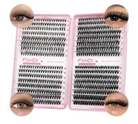 FANDIQ Ciglia singole, 640 pezzi, ciglia a grappolo naturali, 30D, 40D, 50D, 60D, extension per ciglia singole, ciuffetti, ciglia singole, extension per ciglia fai da te, per principianti (C01)