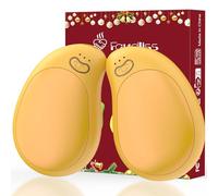 FANDLISS Scaldamani Elettrici 2 Pezzi con Batterie da 8000 mAh, Scaldamani Ricaricabile Tramite USB Tre Regolazioni Della Temperatura, Adatto Come Regalo di Natale Invernale All'aperto,Giallo