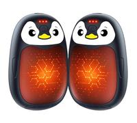 FANDLISS Scaldamani Elettrici, Set da 2, Neri, con 8000 mAh, Scalda Tasche USB Riutilizzabili con 3 Livelli di Calore, Regali Invernali per Donne e Uomini, Attività all'Aperto, Campeggio, Sport