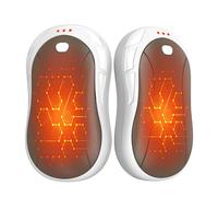 FANDLISS Scaldamani Ricaricabile,Scaldamani Elettrico Riutilizzabile,5200mAh Scaldamani Split Adatto Esterno/Pesca/Campeggio/Ciclismo e Alpinismo,Bianco Verde