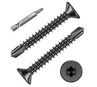 FandWay 100 vite Torx, M4,2 x 13 mm svasate, testa piatta in acciaio inox 410 nero, autofilettante in metallo, assortimento con 1 punta TX20.