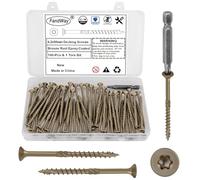 FandWay 100 viti per legno Torx 4,2 x 50 mm, viti per truciolato marrone epossidico, viti a testa svasata, viti per costruzione del tetto, viti universali con attacco T25 Torx.