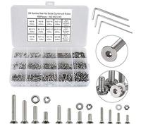 FandWay 900 Pezzi Kit di Viti a Esagono Incassato M2 M2.5 M3, Bulloni e Dadi Con Rondelle, Testa Svasata, Acciaio Inox 304, 3 Chiavi Incluse per Mobili, Garage, Casa, DIY
