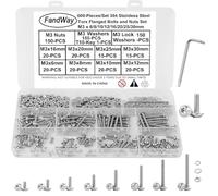 FandWay M3 Torx Viti a Testa Bombata con Flangia, 600 pezzi Viti a Sei Pans Hollow in Inox 304, Viti a Metallo Bullone e dadi Rondelle Set,Filettatura completa con chiave T10. Per riparazione fai da