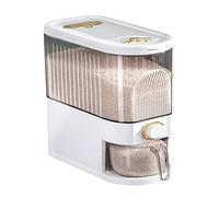 fanelod Distributore automatico di riso, Dispenser con tazza di risciacquo, Barilotto ermetico per riso con punto temporale, grande contenitore sigillato per cereali, secchio per cereali per cucina
