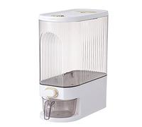 fanelod Distributore automatico di riso, Dispenser con tazza di risciacquo, Barilotto ermetico per riso con punto temporale, grande contenitore sigillato per cereali, secchio per cereali per cucina