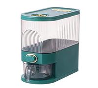 fanelod Distributore automatico di riso, Dispenser con tazza di risciacquo, Barilotto ermetico per riso con punto temporale, grande contenitore sigillato per cereali, secchio per cereali per cucina