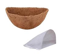 fanelod Fodera per cestello sospeso da 3 pezzi - Fodere in fibra di cocco per la crescita delle piante | Fodera per fioriera rotonda per cesto sospeso | Fodere di ricambio per cestini sospesi