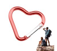 fanelod Moschettone a forma di cuore, clip portachiavi a forma di cuore, piccolo moschettone, ganci multifunzione per guinzaglio, portabottiglie d'acqua, strumenti di ritaglio, chiavi